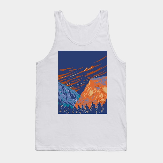 Smugglers Notch State Park in Lamoille County, Vermont New England USA WPA Art Poster Tank Top by retrovectors